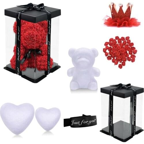 Polystyrene Styrofoam Foam Ball Rose Bear White Heart Craft For DIY Home Party Decoration Wedding Birthday Christmas Party Gift