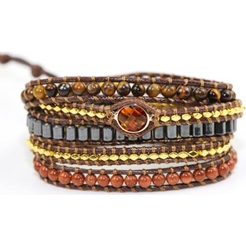 High quality natural stone charm rope Bracelet 5x friendship Wrap Boho Handmade Bracelet lovers jewelry gift drop shipping