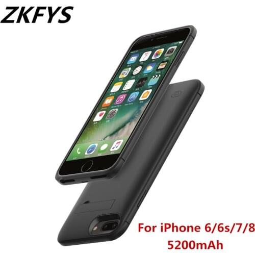 High Quality Power Case 5200mAh Portable Shockproof Battery Charger Cover For iPhone 6 6s 7 8 External Power Bank Battery Case