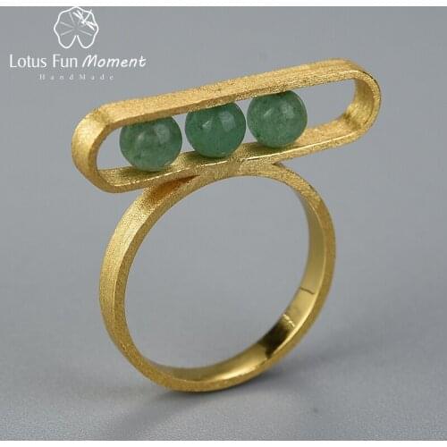 Lotus Fun Moment Elliptical Minimalist Rings Real 925 Sterling Silver Natural Gemstone Handmade Fine Jewelry for Women Gift