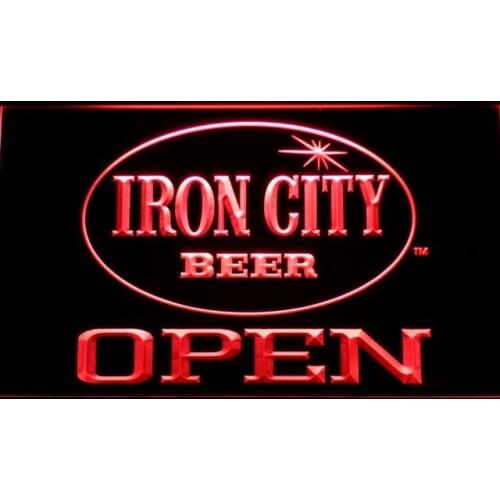 077 Iron City Beer OPEN Bar LED Neon Light Signs with On/Off Switch 20+ Colors 5 Sizes to choose