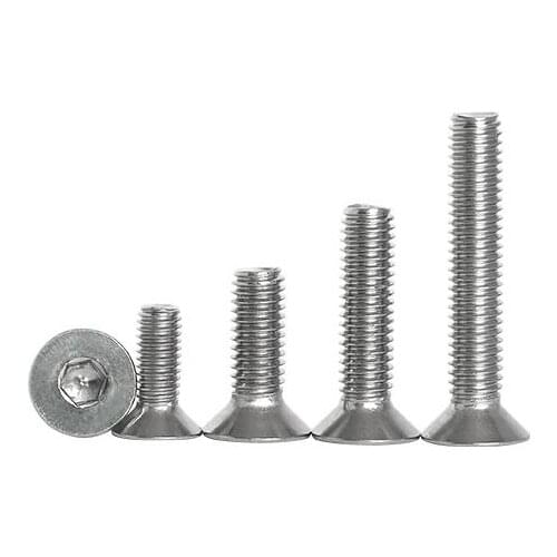 30pcs M3 stainless steel countersunk head hex head screw 4mm-30mm length