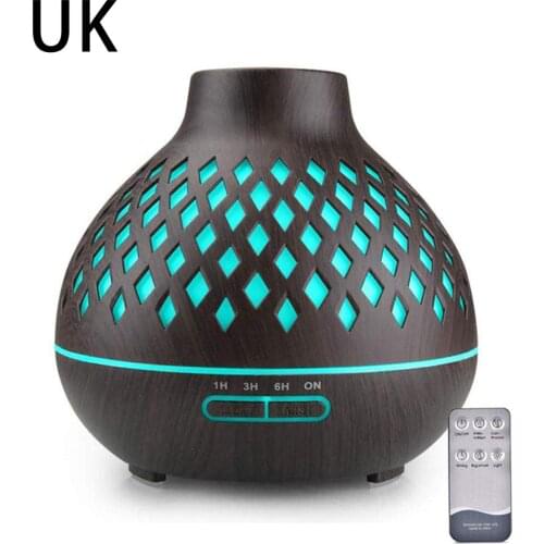 400ml Wood Essential Oil Diffuser Ultrasonic Usb Air Humidifier With 7 Color Led Lights Remote Control Office Home