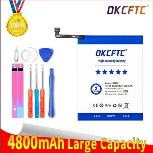 4800mAh BM4F 100% Original OKCFTC Phone Battery for Xiaomi Mi A3 CC9 CC9e Replacement Batteries Xiomi bateria CC9 Mi9 Lite
