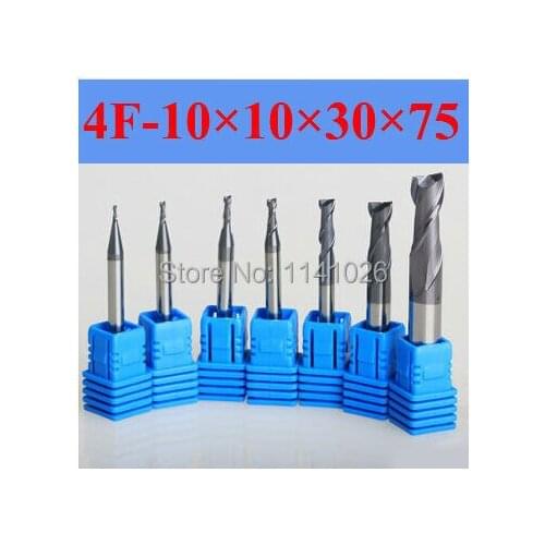 4F-10*10*30*75,HRC50,Spiral Bit Milling Tools Carbide CNC flat End mills Router bits , the lathe tool,boring bar,cnc,machine