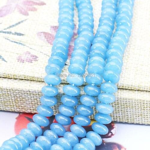 5X8mm Hot Sale Aquarine-Blue Chalcedony Accessories Craft Loose Beads Abacus Diy Stone Jewelry Making Design 15inch For Necklace