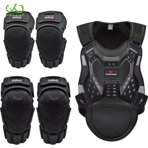 WOSAWE Adult MTB Motorcycle Armor Suit Vest Jacket Protector Snowboard Protective Gear Ski Sports Motocross Body Protection Set