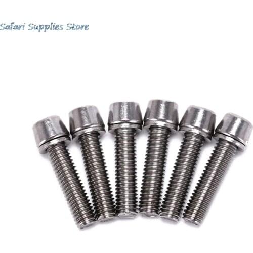 6PCS Bicycle Headset Stem Cap Screw Ultralight Stainless Bicycle Seat Disc Bolt M5 * 20mm Mountain Bike Road Bike Riser Screw