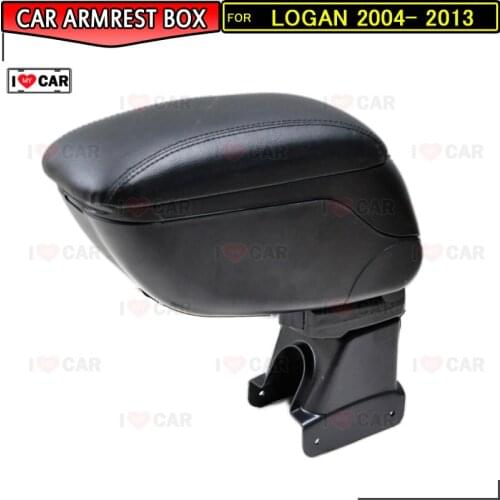 For Renault Logan 2004-2013 car armrest storage box center console leather arm rest cup holder central part car styling MA