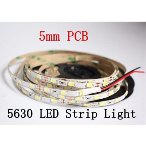 5mm PCB DC12V 5630 LED strip flexible light 60 led/m,5m 300LED, Non Waterproof for indoor Home party Hotel ect.Free shipping
