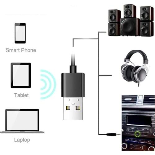 KEBIDU Mini USB Wireless Bluetooth 4.2 Audio Receiver Audio AUX Car Receiver Adapter Stereo Music Adapter for Auto Speaker