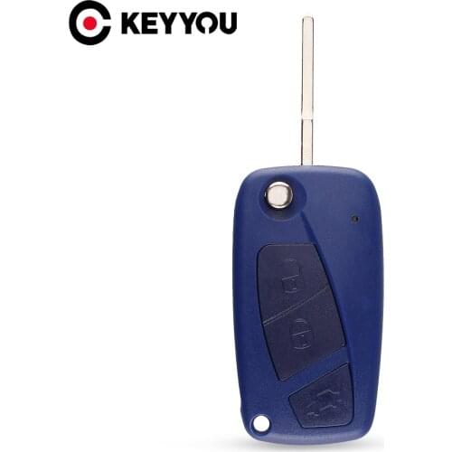 KEYYOU 3 Buttons For FIAT Punto Ducato Stilo Panda Replacement Flip Folding Remote Car Key Shell Case Cover SIP22 Blade