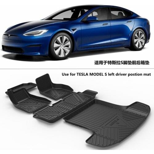 Use for Tesla Model S custom car AllWeather TPE Floor foot Mat Full Set Trim to Fit For Tesla Model S waterproof floor mat