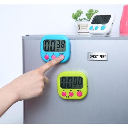 Magnetic LCD Digital Kitchen Countdown Timer Alarm with Stand White Kitchen Timer Practical Cooking Timer Alarm Clock