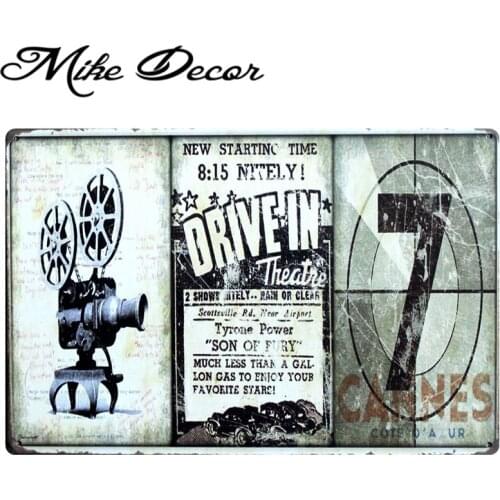 [ Mike86 ] Movie Drama Drive In Retro Metal Tin Sign Store Classic Antique Pub Hotel wall Plaque Iron Painting 20X30 CM B-276