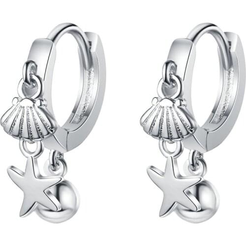 Fashion Design Starfish Shell Pendant Earrings Gold Plated Womens Earrings Bride Beach Wedding Dress Photo Jewelry Accessories