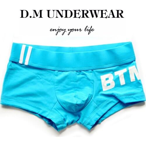 Printing letters Sexy Gay Top Vers Mens underwear Male Underpants Cotton Comfortable Breathable New low waist Boxer Shorts