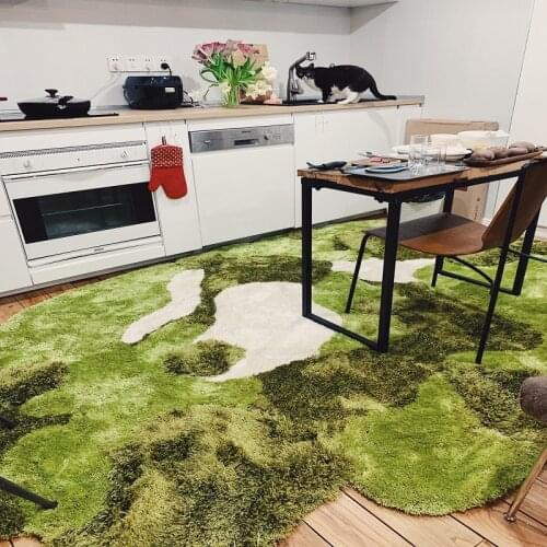 Handtufted soft rugs and carpets for home living room green forest moss kids room floor rug