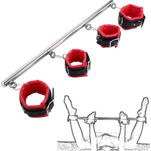 Sex Shop BDSM Bondage Set Adjustable Handcuffs Ankle Cuffs Fetish Bondage Restraints Slave Adult Games Sex Toys For Couples