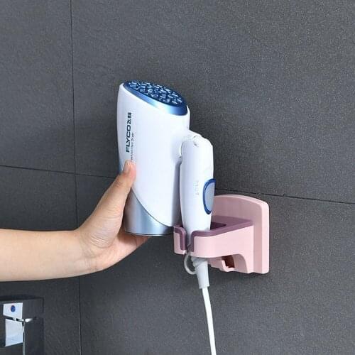 High Quality Wall-mounted Hair Dryer Holder Storage Organizer For Hairdryer Shelf ABS Bathroom Shelf Hairdryer Holder Rack