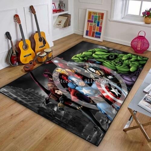 The Avengers Plush Carpet Non-slip Door mat Marvel America Iron Man Hulk Super Hero Rug Floor Mats Gift for Kids Various sizes