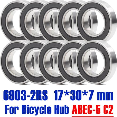 6903-2RS Bearing 17*30*7 mm 10PCS ABEC-5 17 30 7 6903RS Bearings For Bicycle Hub Front Rear Hubs Wheel
