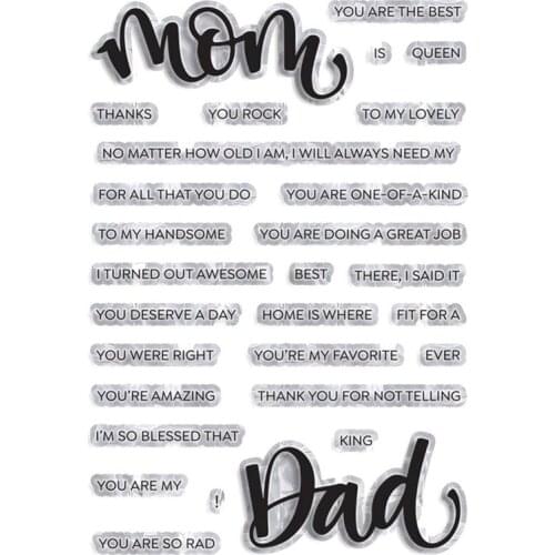 FXL Mom Dad Stamps Transparent Clear Silicone Stamp/Seal for DIY scrapbooking/photo album Decorative clear stamp
