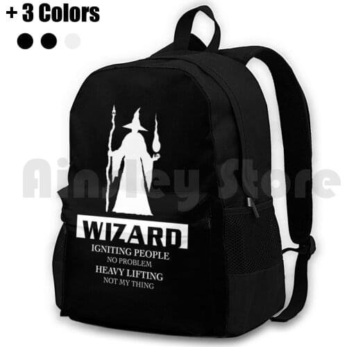 Wizard Inverted Outdoor Hiking Backpack Riding Climbing Sports Bag D D And Pathfinder D20 Wizard Mage Fire Fireball Spell