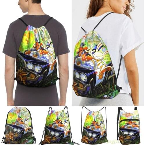 Sam & Max (High Contrast) Men Outdoor Travel Gym Bag Waterproof Drawstring Backpack Women Fitness Swimming Bag