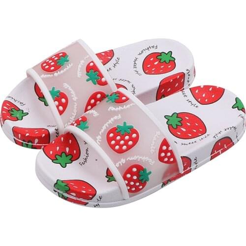 Summer Children Slides Soft Bottom Lightweight Boys Girls Home Slippers Non-Slip Cartoon Fruit Kids Beach Sandals Flip Flops