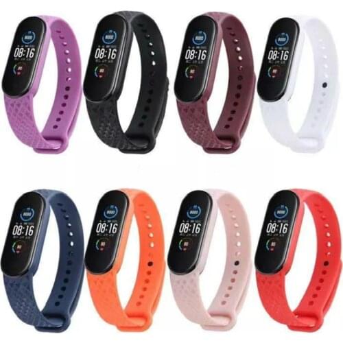 Replacement Strap For Mi Band 5 Strap Silicone Glossy Nail Buckle Replacement Wrist Strap Spot For Xiaomi Bracelet 5