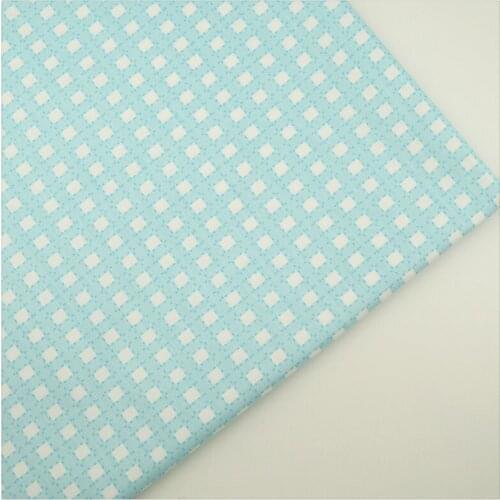 Syunss,100%Cotton Twill Fabric Blue Grid Printed Patchwork DIY Handmade Curtain Textile Material Tecido Sewing Baby Toy Tissue