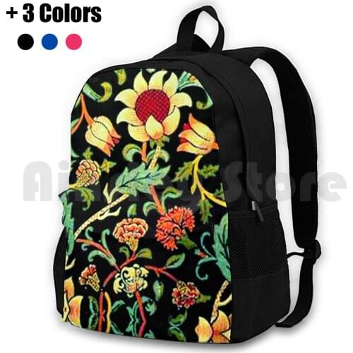 William Morris Sunflower Floral Wallpaper Outdoor Hiking Backpack Waterproof Camping Travel William Morris Sunflower Floral