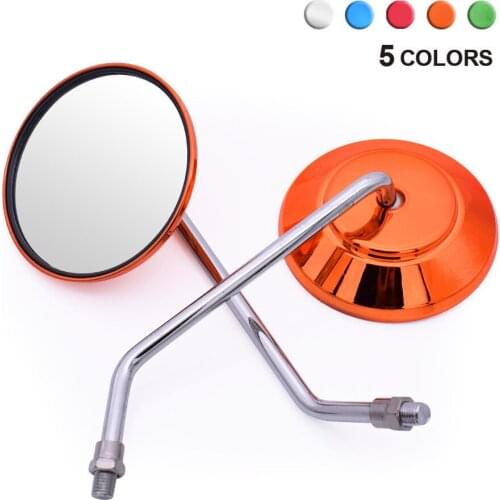 Universal Motorcycle Side Mirror Electric Bicycle Round chrome view Mirror 8mm For Kawasaki Ninja GPZ500 EX500 650R ER6 N F ZX6R