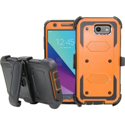 Heavy Duty Shockproof Hybrid Armor Case With Belt Clip Holster Cover For Samsung Galaxy J7 2017/J7 V 2017/J7 Sky Pro/J7 Perx