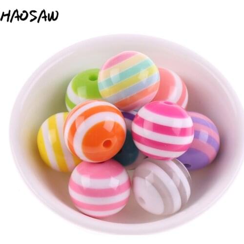 Choose Size Color 6mm-20mm Fashion Jewelry Accessories Special Resin Striped Bead Chunky Bubblegum Bead For DIY Jewelry Making
