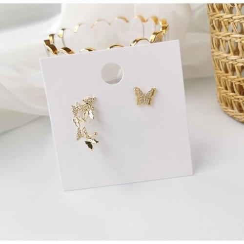 2021 New Senior Asymmetric Butterfly Modelling Drop Earrings Contracted Shiny Crystal Sweet Fresh Women Earrings Jewelry