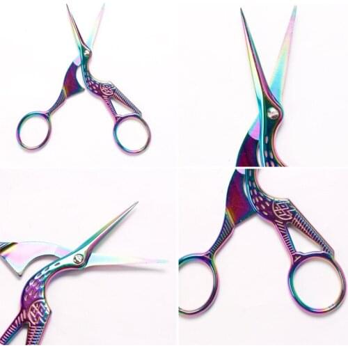 1Pc Stainless Steel Retro Scissors Makeup Embroidery Nail Scissors Nail Sticker Scissors Beauty Makeup Manicure Tool 2 Sizes