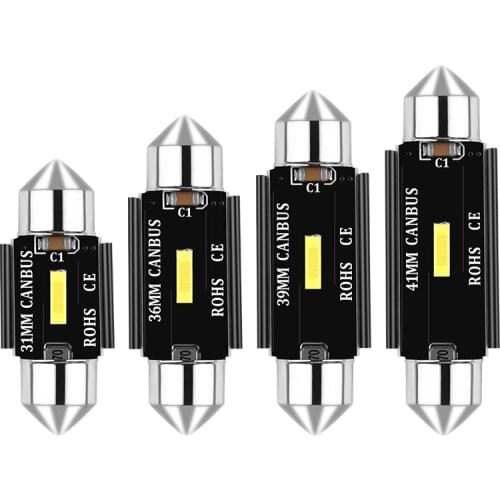 1pc LED Canbus Bulb 31mm 36mm 39mm 41mm Festoon license plate Light 1860 CSP C10W LED Auto Interior Reading Lamps Dome Light
