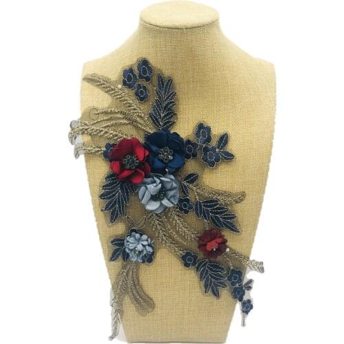 1 pieces / bag embroidery new lace beaded nails flowers decorative decal patch DIY cowboy