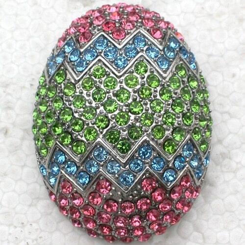 12pcs/lot Wholesale Fashion Brooch Rhinestone Easter Egg Costume Pin brooches C101513