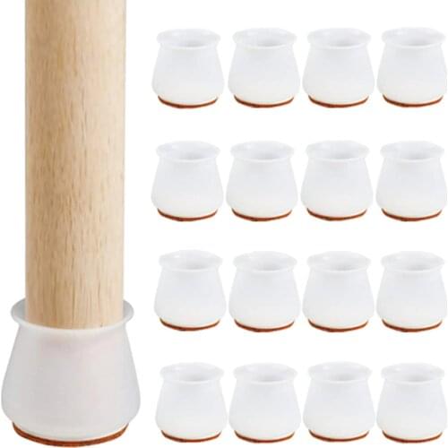 16pcs Silicone Chair Caps Table Foot Pads for Round 12-16mm Bottom Non-Slip Furniture Covers Socks Floor Protectors Foot Pad