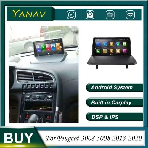 Car Radio Video For Peugeot 3008 5008 2013-2020 Android Head Unit GPS Navigation Auto Stereo Receive Multimedia Player Carplay