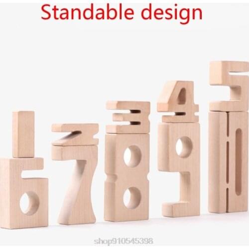 Wooden 1-10 Number Building Blocks Digital Puzzle Baby Early Educational Learning Montessori Toy O26 20 Dropshipping