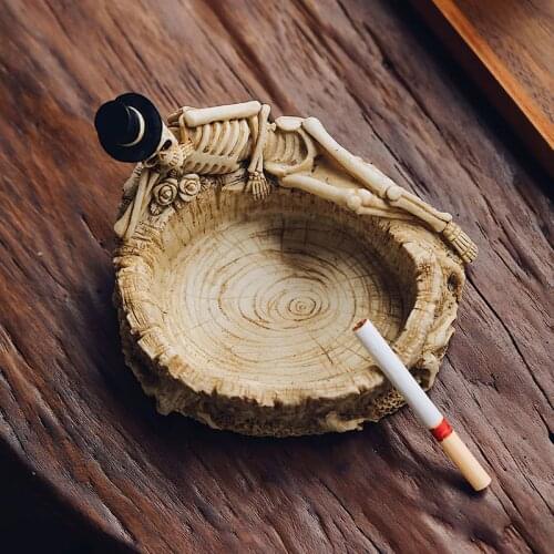 Skull Ashtray Keyring Holder Retro Funnys Storage Bucket for Home Decor Halloween Gift TS1 desktop jewelry storage