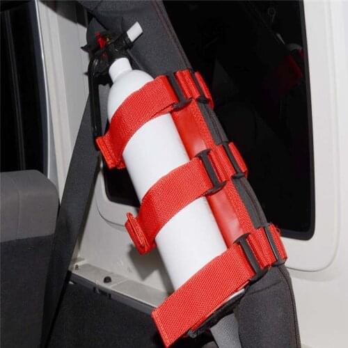 Roll Bar Safety Fire Extinguisher Holder Carrier For Jeep Wrangler Parts Automobile Adjustable Fire Extinguisher Holder