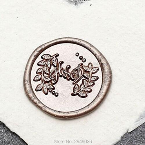 Custom initials Wax Seal Stamp,Wreath Seal Stamp Kit,wedding invitation seals,wedding gift,personalised wood wax stamp