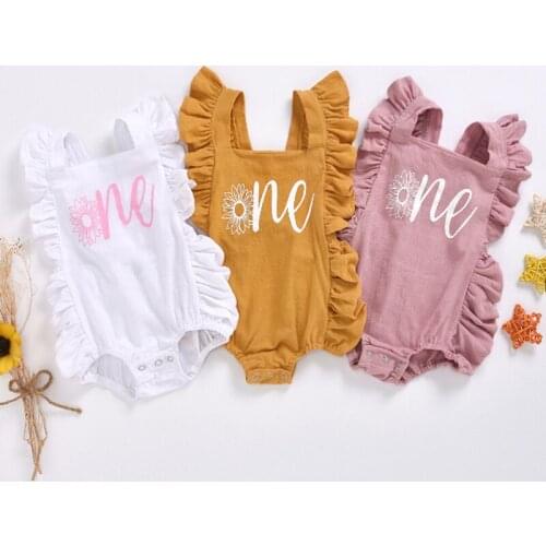 Princess Newborn Baby Girls Rompers Clothes Cotton Casual Ruffle Sleeveless Toddler Kids Jumpsuits Sunsuit 1st Bitthday Outfits