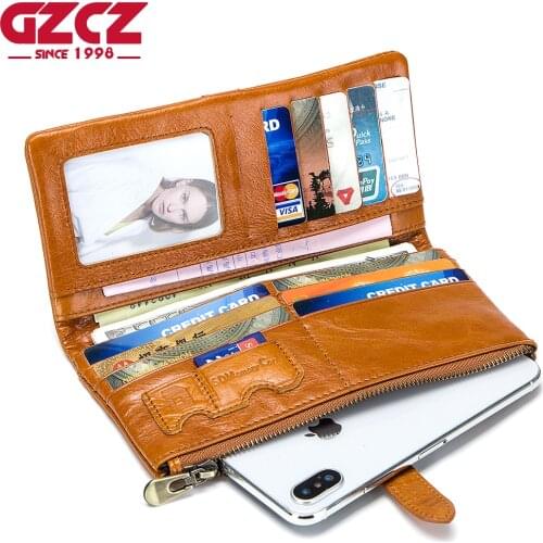 2018 New Fashion Women Wallets Genuine Leather Zipper Wallet Womens Long Design Purse Two Fold Female Clutch Walet Phone Holder