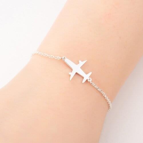 Tiny Trendy Special Design Plane Model Bracelet Stainless Steel Adjustable Bracelet For Women Fashion Jewelry Gifts Pulseras